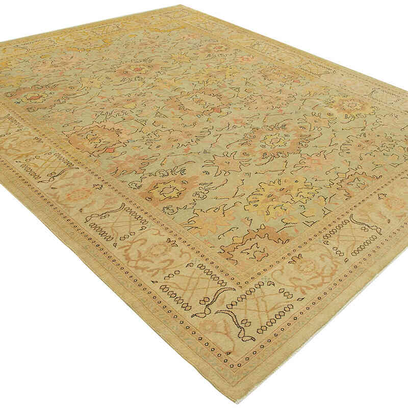 New Hand Knotted Wool Oushak Rug - 8' 2" x 9' 7" (98" x 115") - K0040742