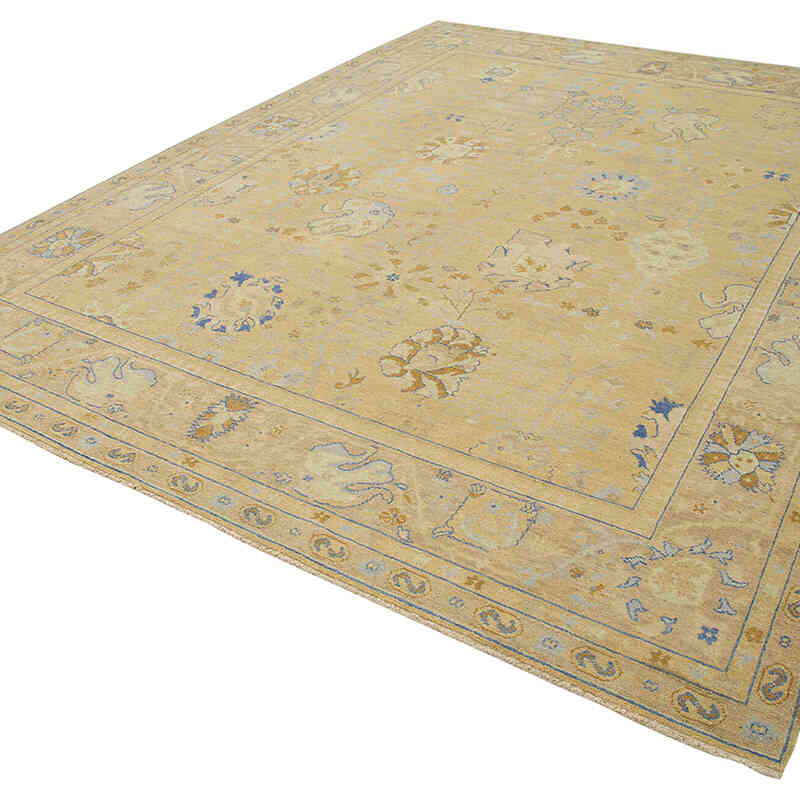 New Hand Knotted Wool Oushak Rug - 8' 11" x 12'  (107" x 144") - K0040768