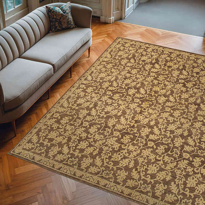 New Hand Knotted Wool Oushak Rug - 8'  x 9' 8" (96" x 116") - K0040782
