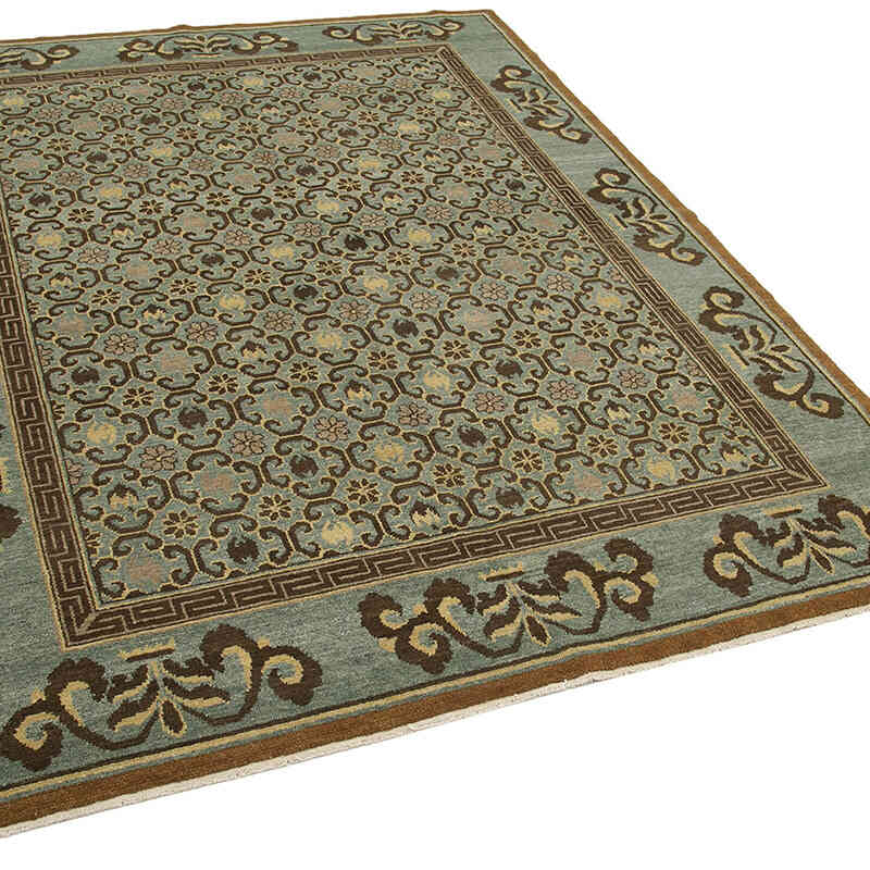 New Hand Knotted Wool Oushak Rug - 6'  x 8' 1" (72" x 97") - K0040791