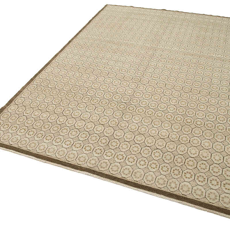New Hand Knotted Wool Oushak Rug - 5' 11" x 9'  (71" x 108") - K0040834