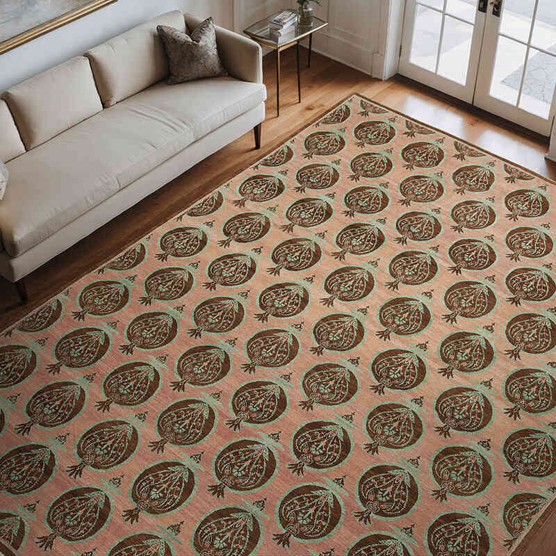 New Hand Knotted Wool Oushak Rug - 9'  x 11' 11" (108" x 143") - K0040849