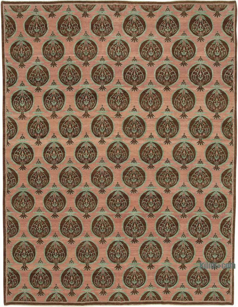 New Hand Knotted Wool Oushak Rug - 9'  x 11' 11" (108" x 143") - K0040849