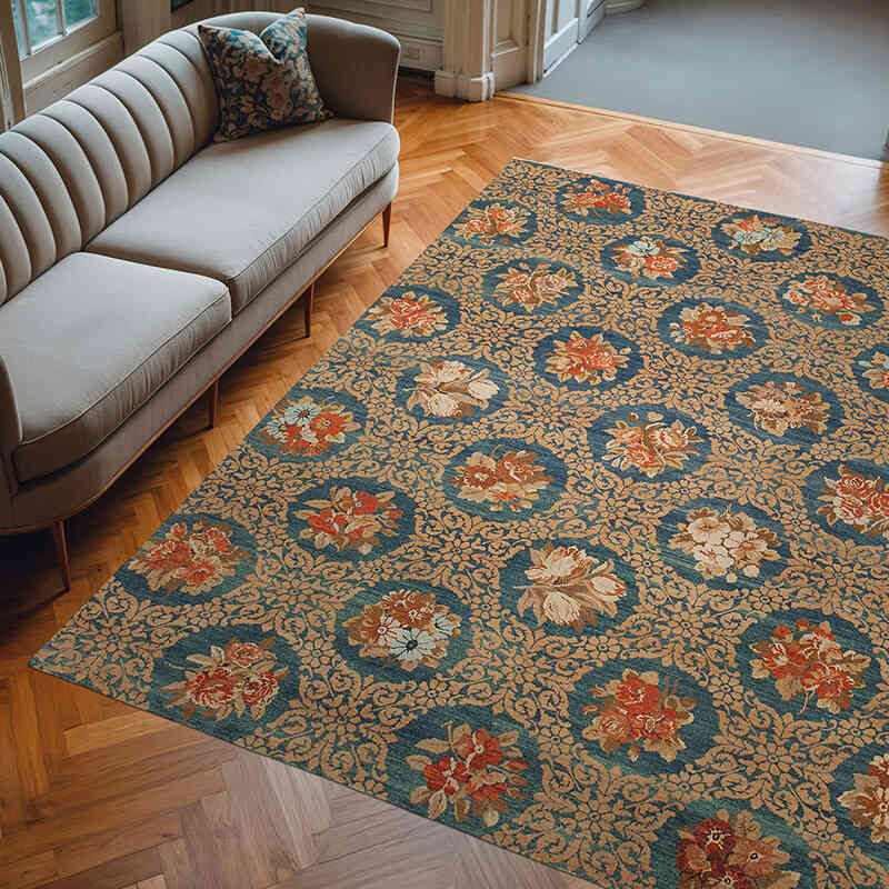 New Hand Knotted Wool Oushak Rug - 8' 2" x 9' 9" (98" x 117") - K0040854