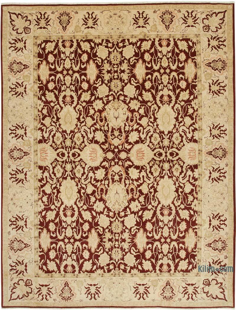 New Hand Knotted Wool Oushak Rug - 9' 2" x 11' 11" (110" x 143") - K0040941