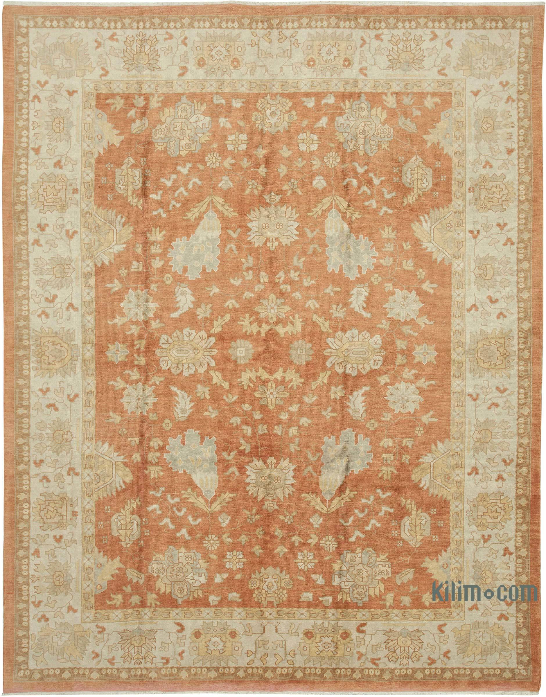 Hand Knotted Wool Oushak Rug, 9 X 12 Wool Oriental Rugs 9×12