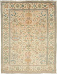 New Hand Knotted Wool Oushak Rug - 10' 8" x 13' 9" (128" x 165")