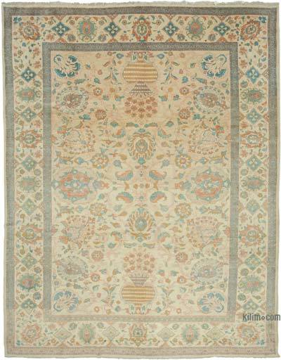 New Hand Knotted Wool Oushak Rug - 10' 8" x 13' 9" (128 in. x 165 in.)
