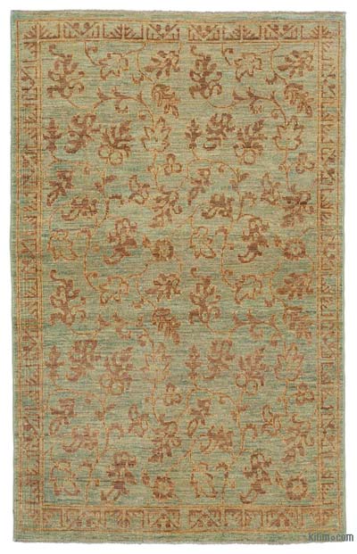 Nueva Alfombra Oushak Tejida a Mano - 110 cm x 177 cm