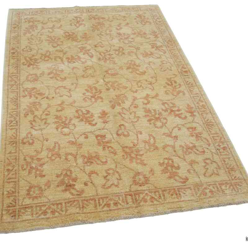 Nueva Alfombra Oushak Tejida a Mano - 115 cm x 180 cm - K0040975