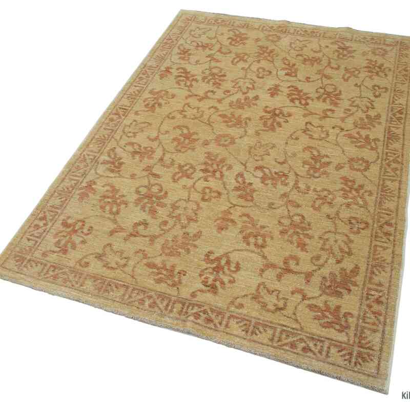 Nueva Alfombra Oushak Tejida a Mano - 115 cm x 180 cm - K0040975