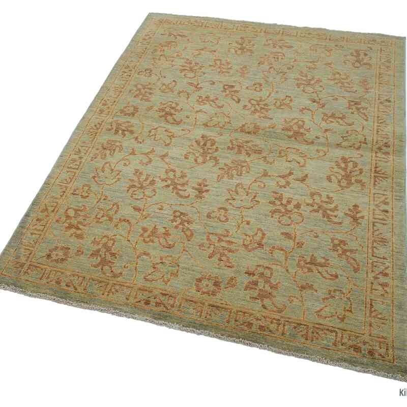 New Hand Knotted Wool Oushak Rug - 3' 10" x 5' 8" (46" x 68") - K0040987