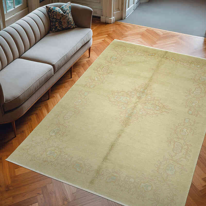 Nueva Alfombra Oushak Tejida a Mano - 183 cm x 275 cm - K0040989