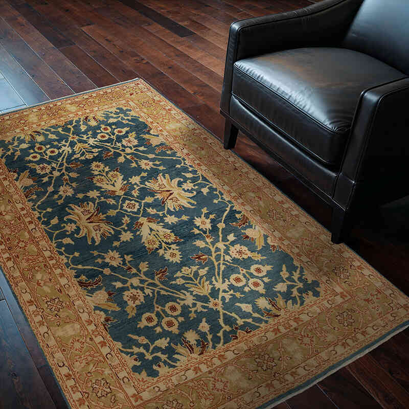 New Hand Knotted Wool Oushak Rug - 4'  x 6' 1" (48" x 73") - K0040991
