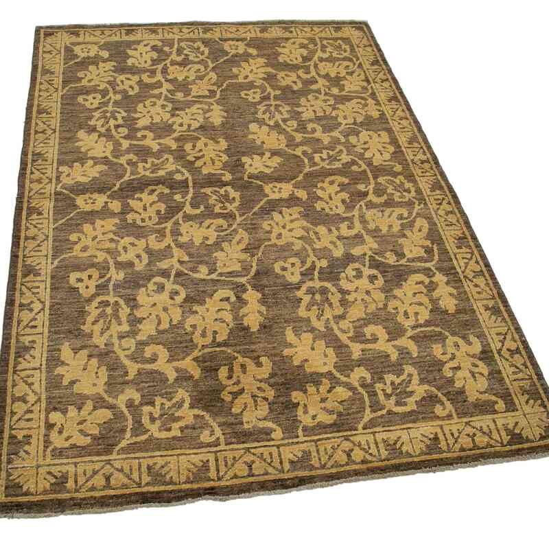 New Hand Knotted Wool Oushak Rug - 4' 1" x 5' 11" (49" x 71") - K0041010