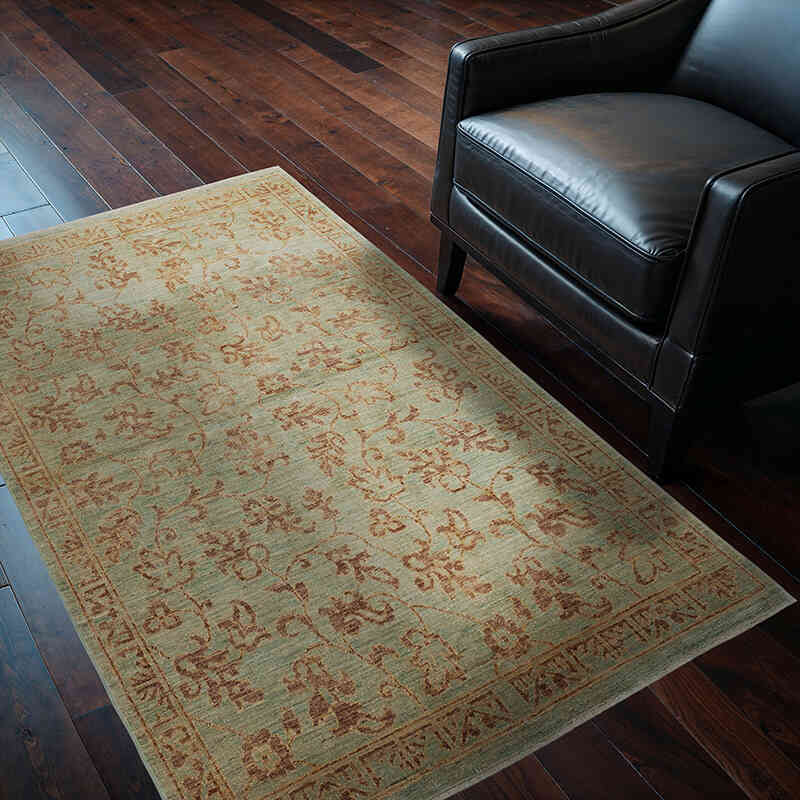 New Hand Knotted Wool Oushak Rug - 3' 11" x 5' 9" (47" x 69") - K0041011