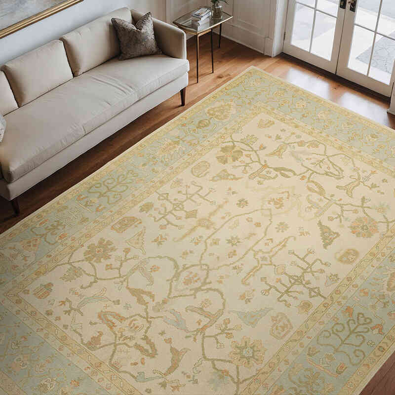 New Hand Knotted Wool Oushak Rug - 8' 6" x 11' 3" (102" x 135") - K0041012