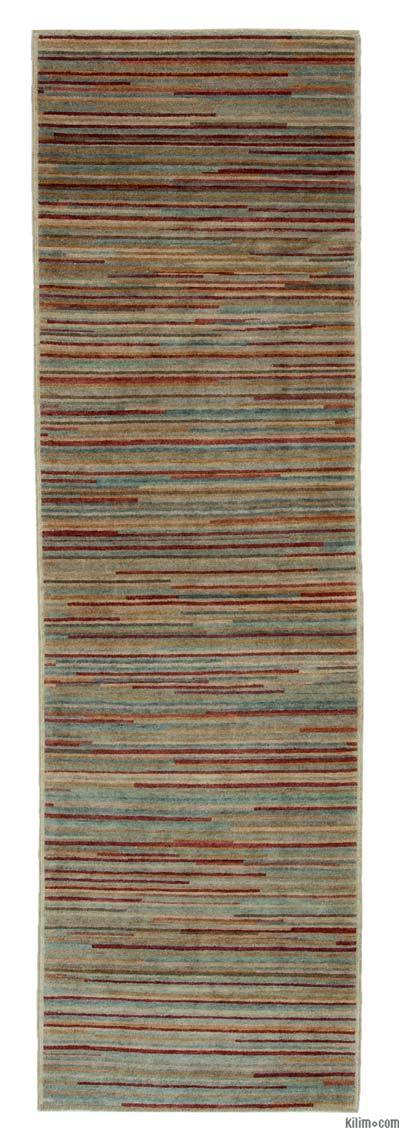 New Hand Knotted Wool Rug - 2' 10" x 9' 3" (34 in. x 111 in.)