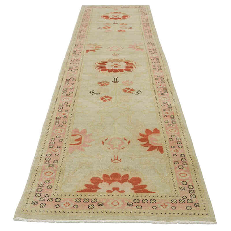 Nueva Alfombra Ushak Tejida a Mano - 75 cm x 313 cm - K0041032