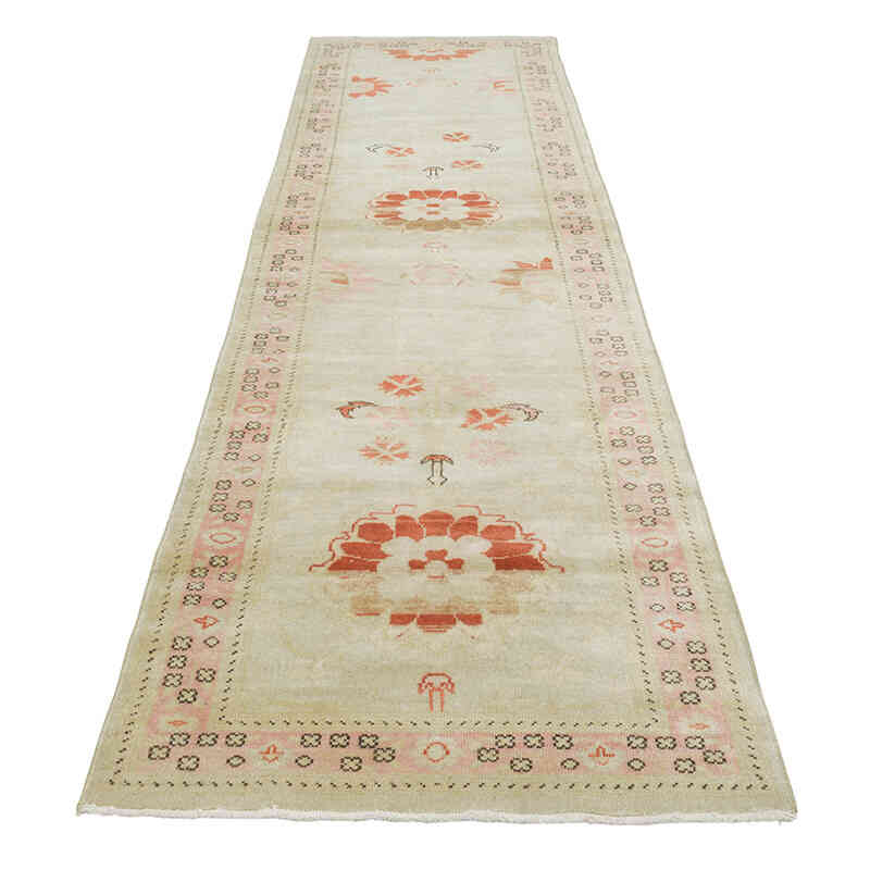 Nueva Alfombra Ushak Tejida a Mano - 75 cm x 313 cm - K0041032