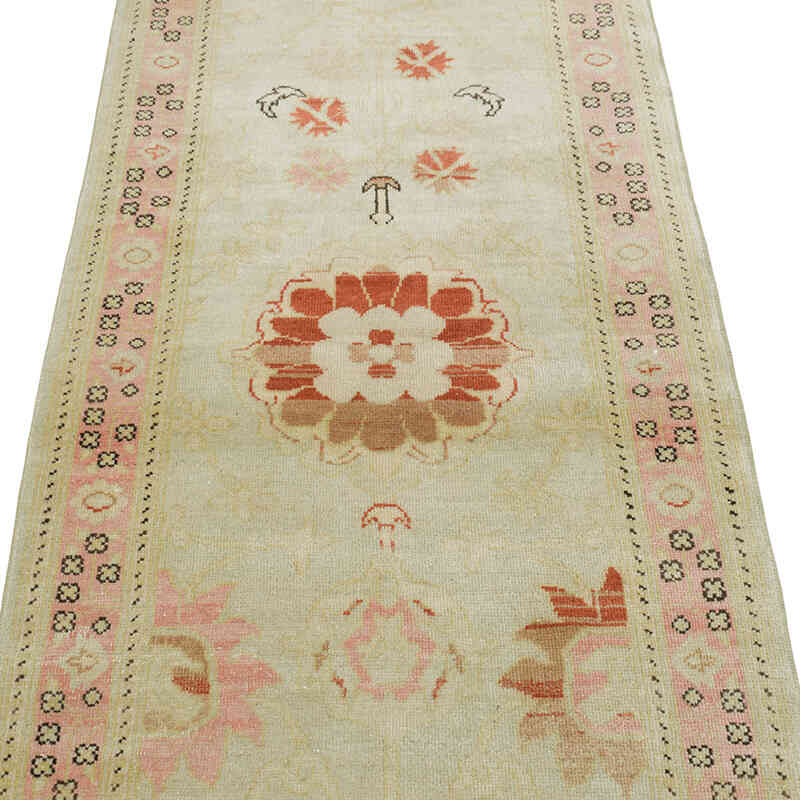 Nueva Alfombra Ushak Tejida a Mano - 75 cm x 313 cm - K0041032