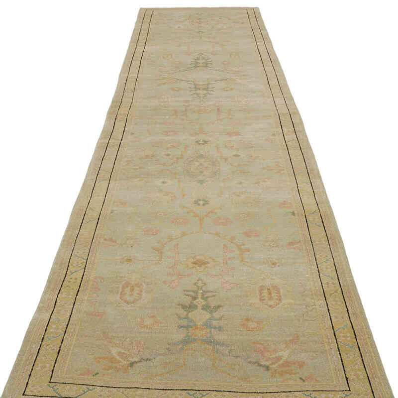 Nueva Alfombra Ushak Tejida a Mano - 87 cm x 357 cm - K0041059