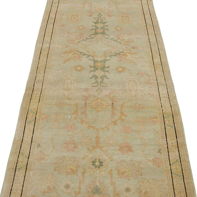 Nueva Alfombra Ushak Tejida a Mano - 87 cm x 357 cm - K0041059