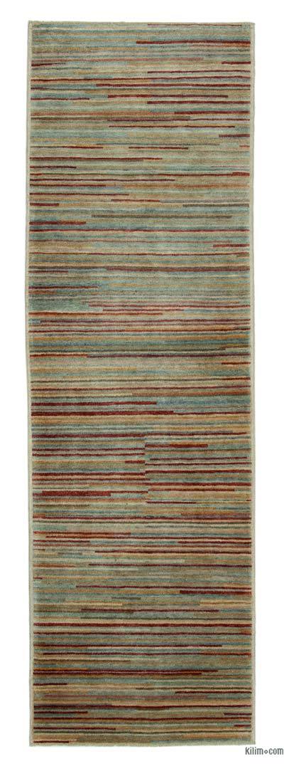 New Hand Knotted Wool Rug - 2' 11" x 9' 3" (35 in. x 111 in.)