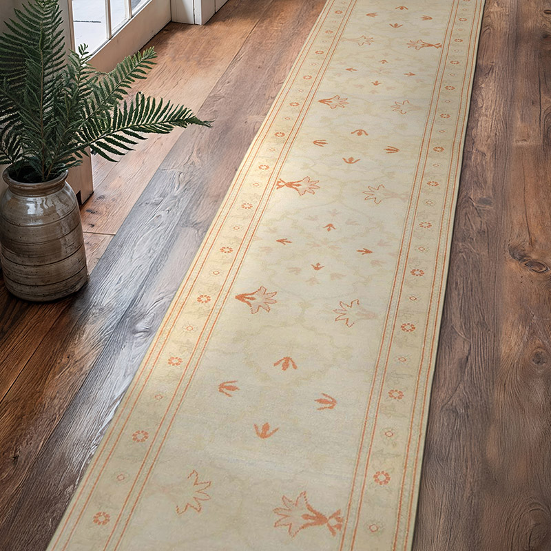 Nueva Alfombra Ushak Tejida a Mano - 77 cm x 417 cm - K0041074