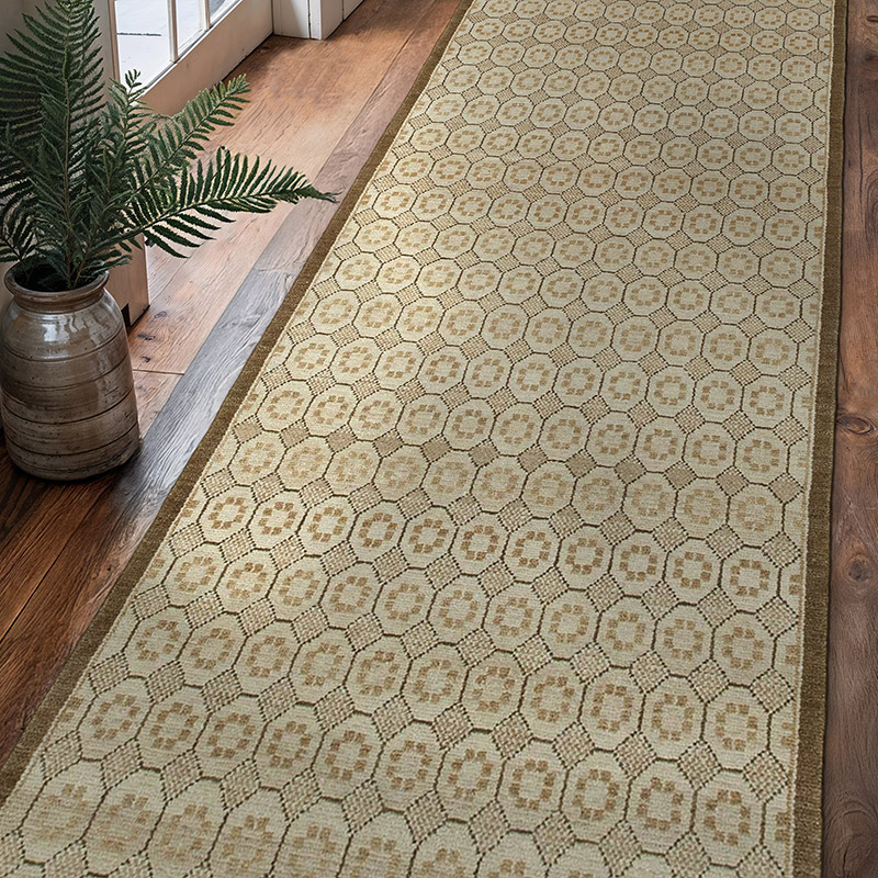 Nueva Alfombra Ushak Tejida a Mano - 96 cm x 309 cm - K0041077