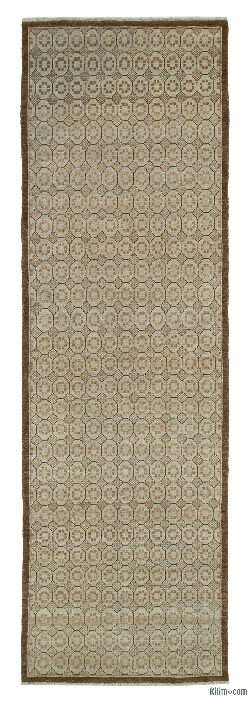 Nueva Alfombra Ushak Tejida a Mano - 96 cm x 309 cm - K0041077