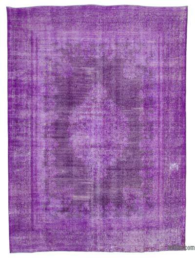 Mor Boyalı El Dokuma Vintage Halı - 292 cm x 401 cm