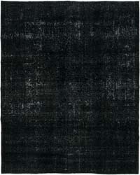 Negro Alfombra Turca Vintage Sobre-teñida  - 286 cm x 359 cm