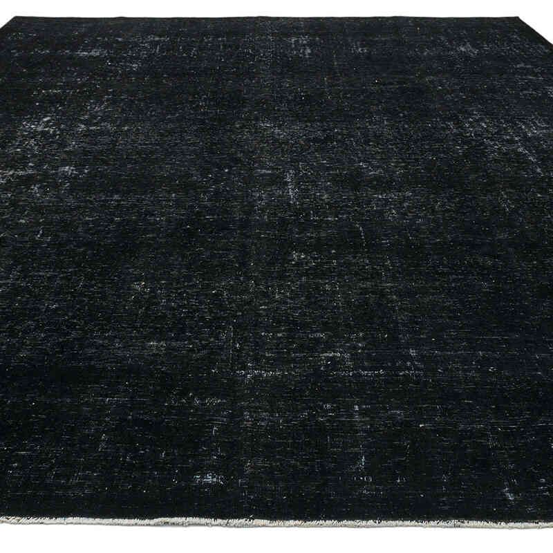 Black Over-dyed Vintage Hand-Knotted Oriental Rug - 9' 5" x 11' 9" (113" x 141") - K0041128