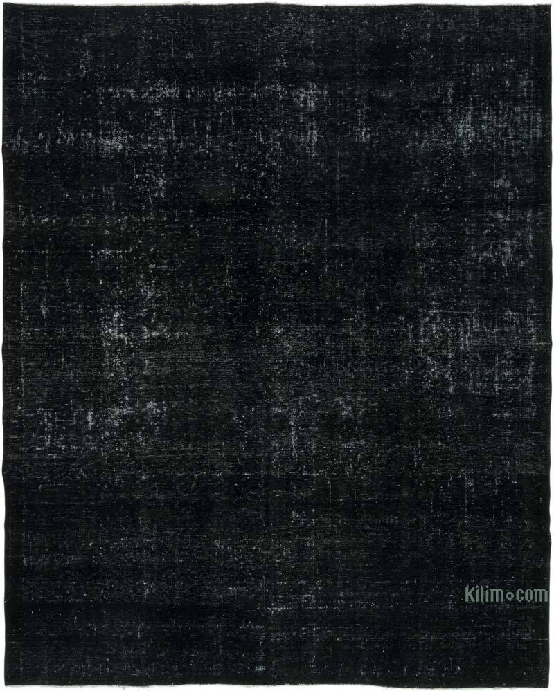 Black Over-dyed Vintage Hand-Knotted Oriental Rug - 9' 5" x 11' 9" (113" x 141") - K0041128