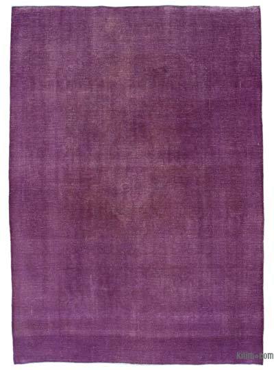 Púrpura Alfombra Turca Vintage Sobre-teñida  - 247 cm x 350 cm