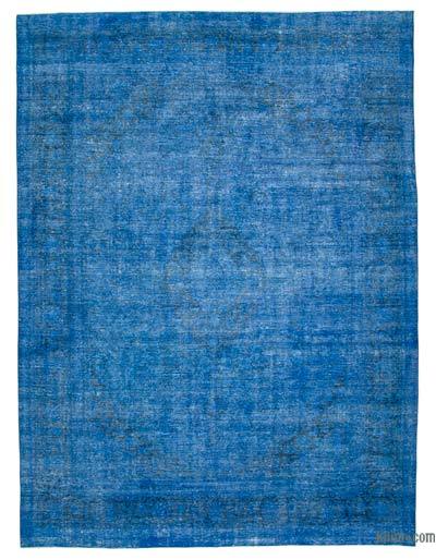 Mavi Boyalı El Dokuma Vintage Halı - 292 cm x 397 cm