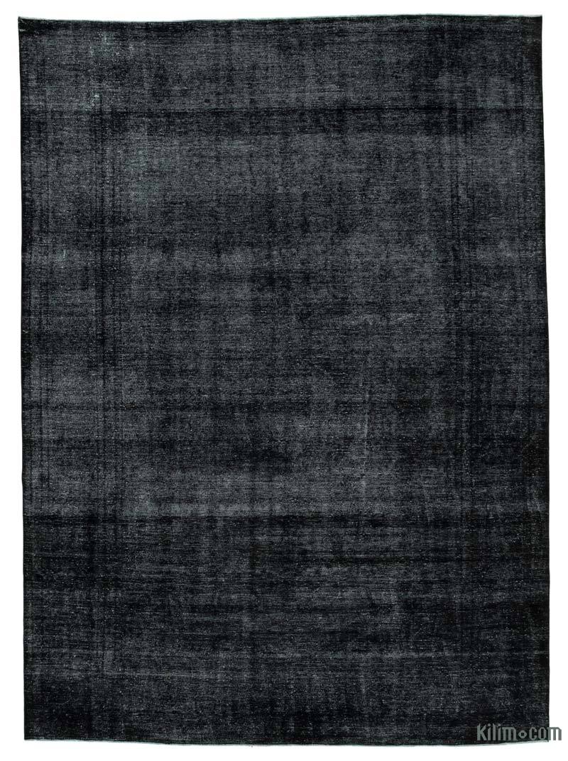 Negro Alfombra Turca Vintage Sobre-teñida  - 290 cm x 405 cm - K0041165