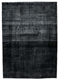 Negro Alfombra Turca Vintage Sobre-teñida  - 289 cm x 402 cm