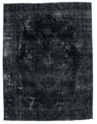 Siyah Boyalı El Dokuma Vintage Halı - 292 cm x 383 cm