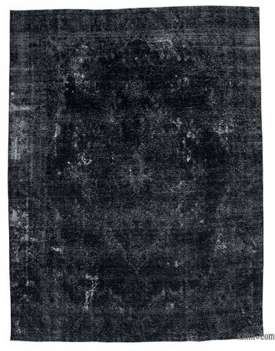 Siyah Boyalı El Dokuma Vintage Halı - 292 cm x 383 cm