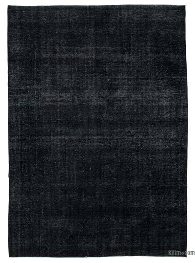 Black Over-dyed Vintage Hand-Knotted Oriental Rug - 9' 9" x 13' 7" (117 in. x 163 in.)