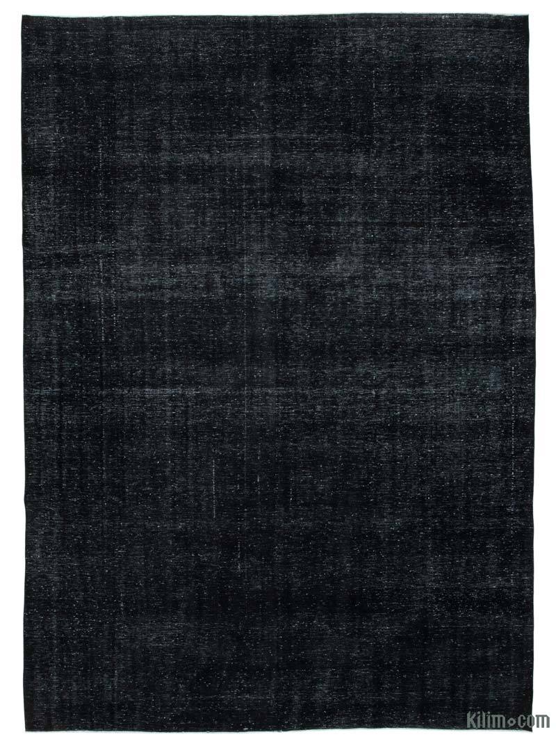 Negro Alfombra Turca Vintage Sobre-teñida  - 298 cm x 413 cm - K0041207
