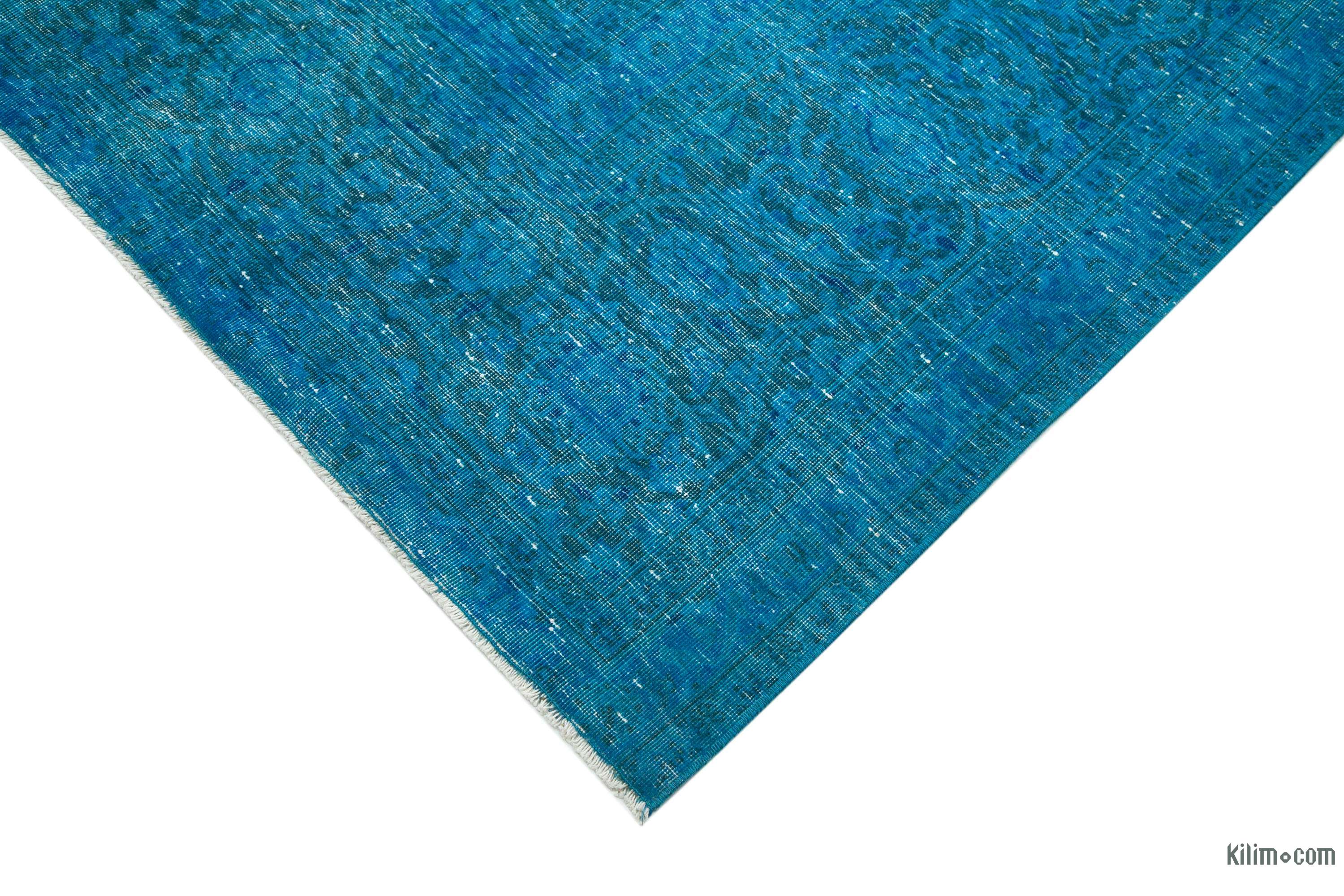 K0041209 Aqua Over-dyed Vintage Hand-Knotted Oriental Rug - 10' x 13' 3 ...