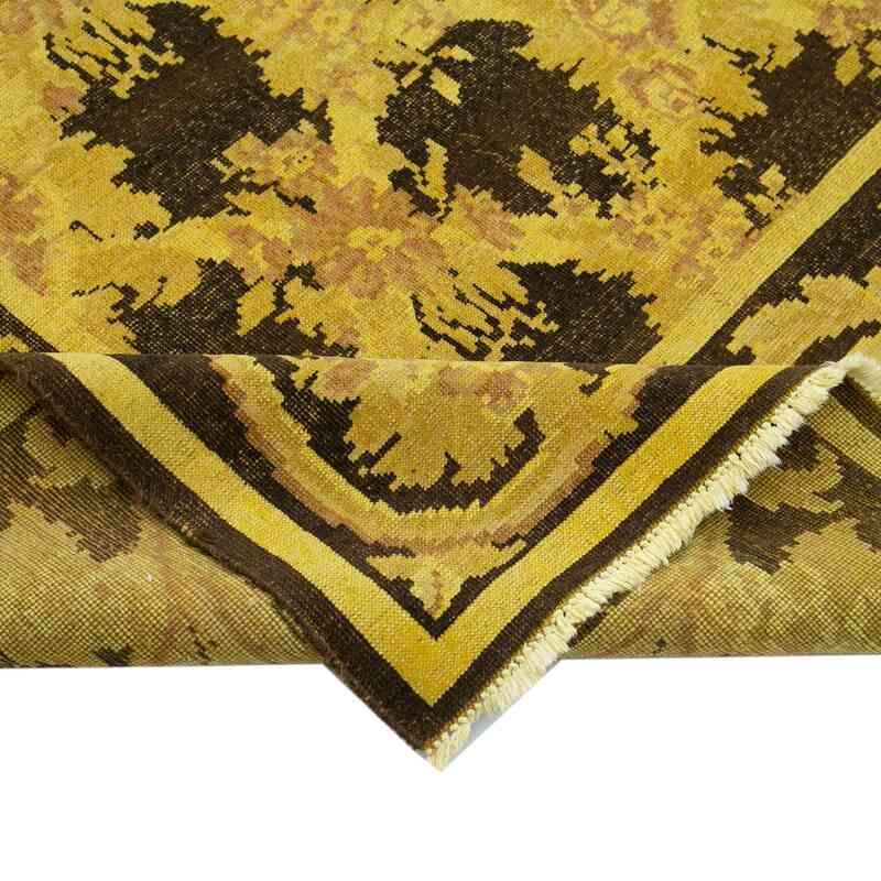 Sarı Boyalı El Dokuma Vintage Halı - 273 cm x 372 cm - K0041215