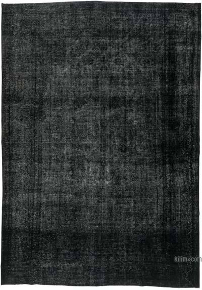 Black Over-dyed Vintage Hand-Knotted Oriental Rug - 9' 6" x 13' 5" (114 in. x 161 in.)