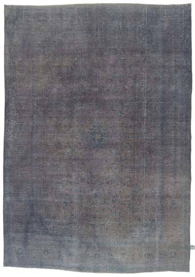 Grey Over-dyed Vintage Hand-Knotted Oriental Rug - 9' 7" x 13' 5" (115 in. x 161 in.)