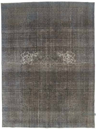 Gri Boyalı El Dokuma Vintage Halı - 290 cm x 392 cm