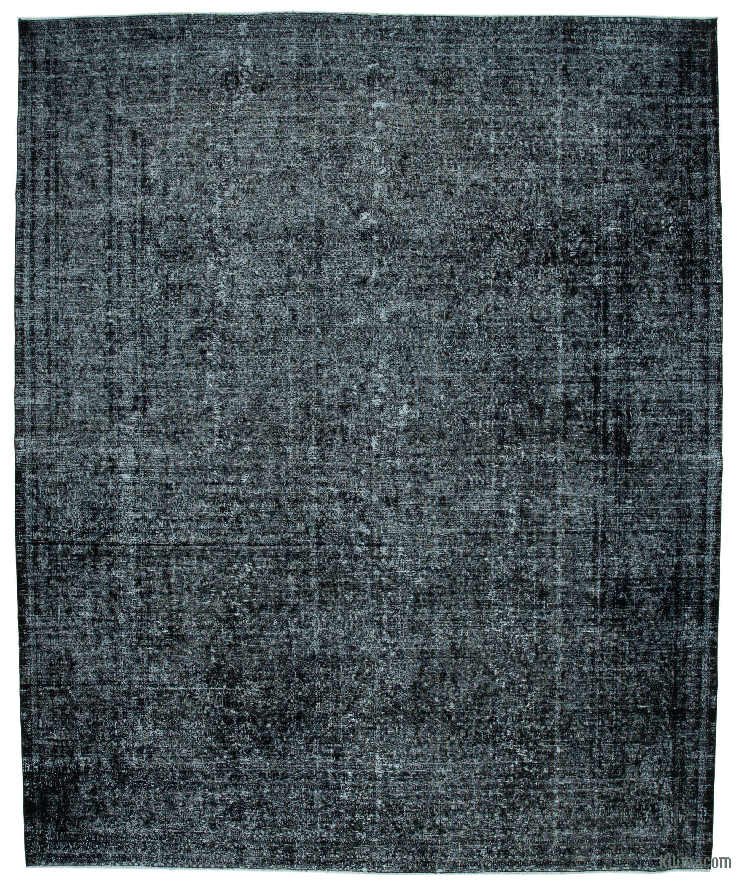 K0041273 Black Over Dyed Vintage Hand, Overdyed Turkish Rugs