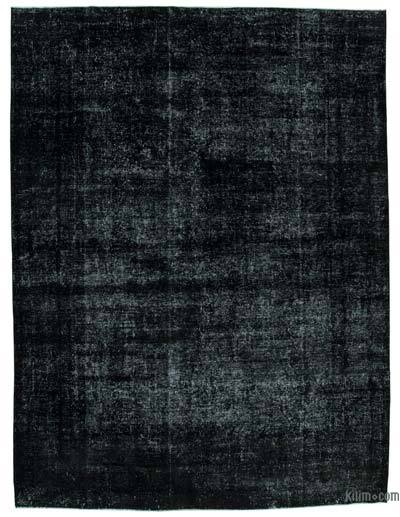 Black Over-dyed Vintage Hand-Knotted Oriental Rug - 9' 7" x 12' 8" (115 in. x 152 in.)